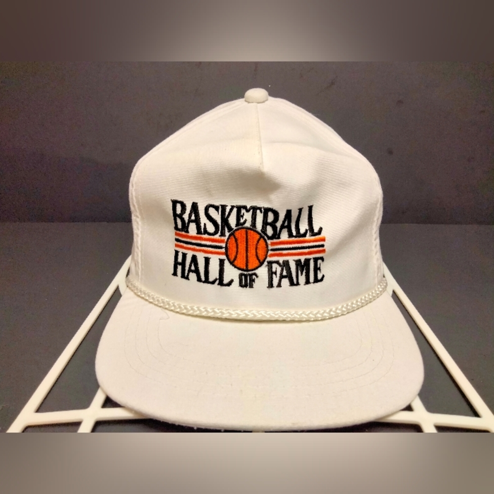 Basketball Hall of Fame Hat Cap Trucker White Snapback Vintage Nice!